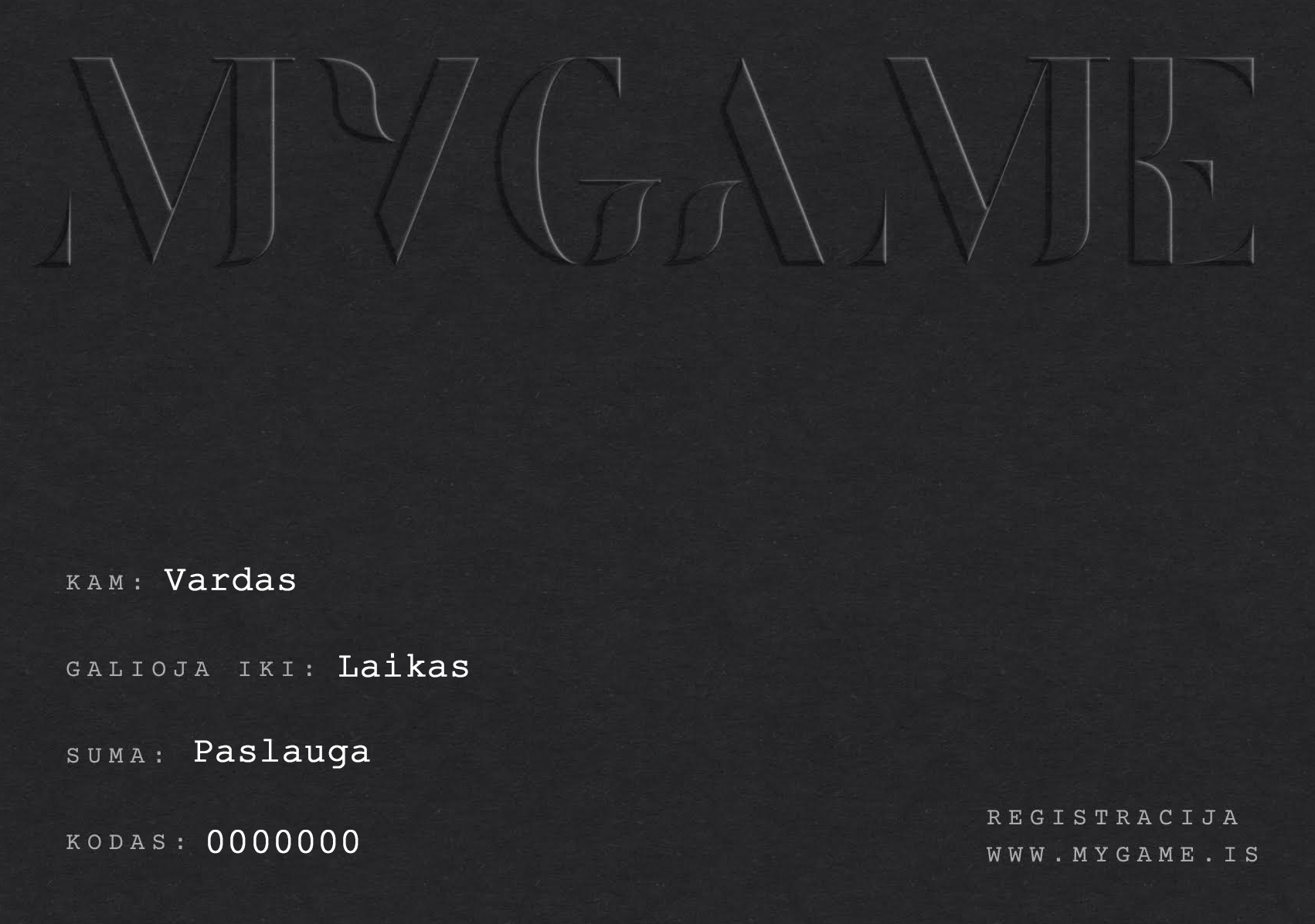 MYGAME nagų, veido/kūno procedūrų dovanų kuponas